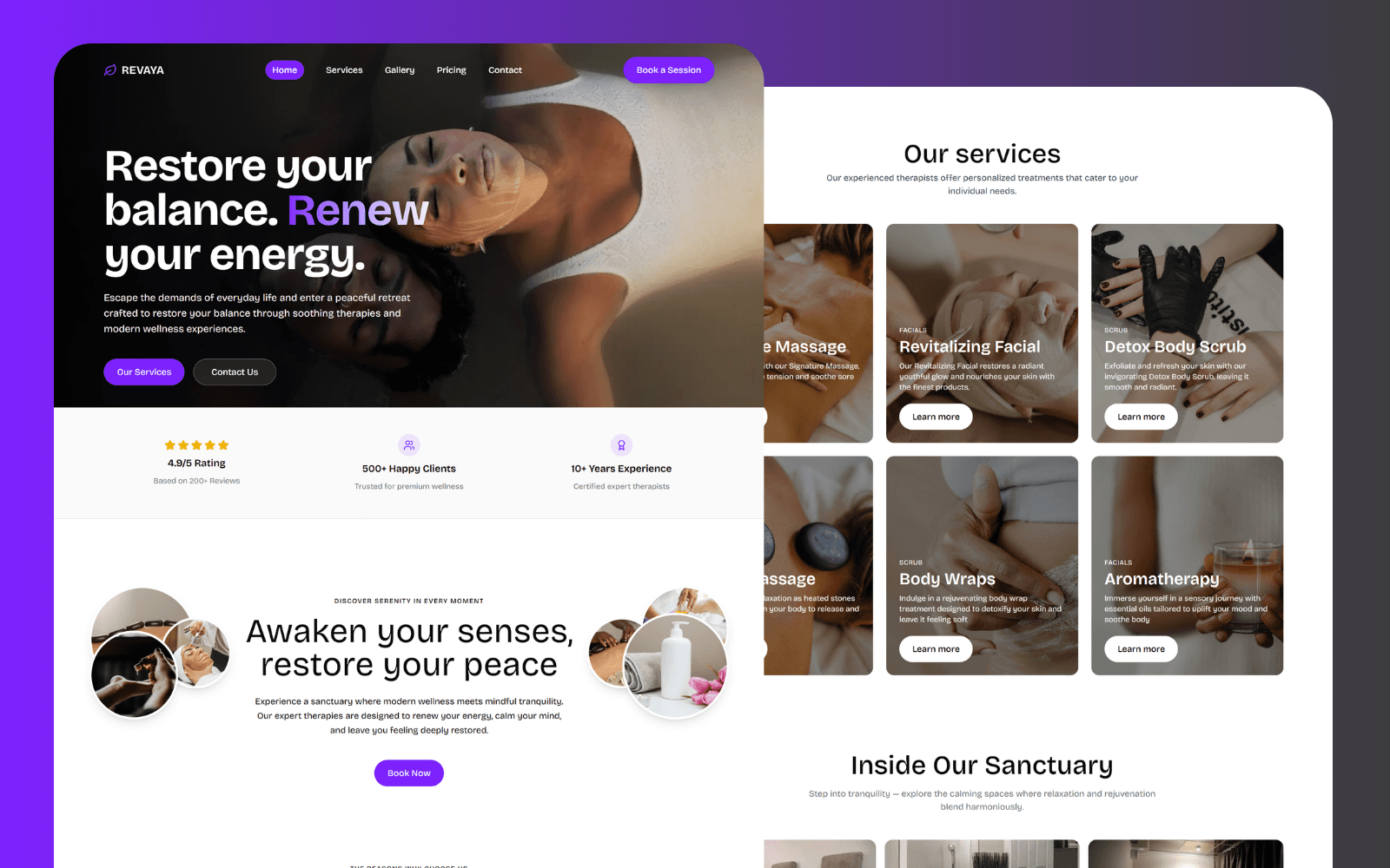 Revaya Spa & Wellness – Relaxation Landing Page