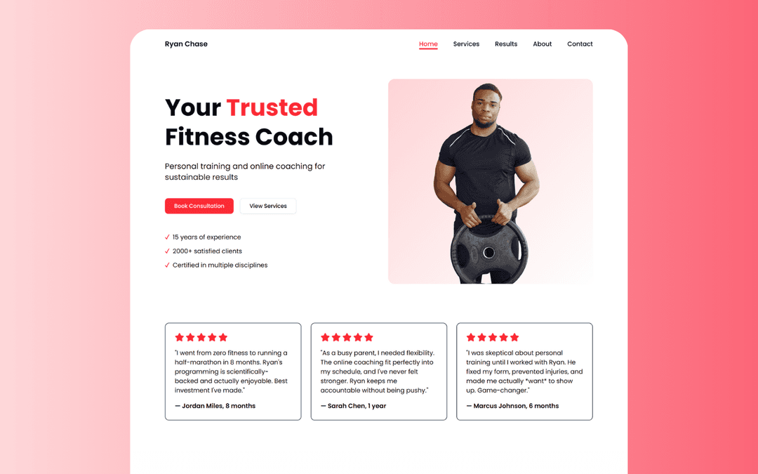 FitPro – Fitness Coach Landing Page