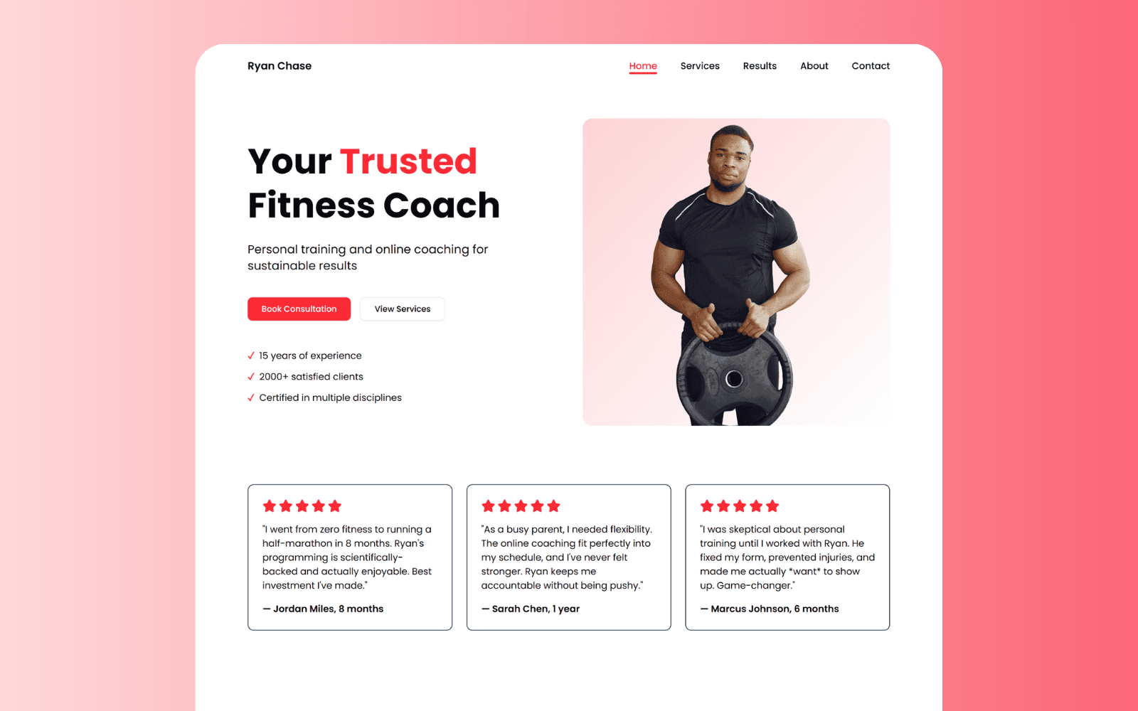 FitPro – Fitness Coach Landing Page